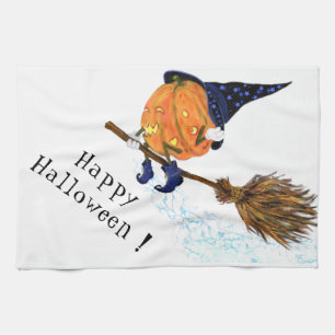 Linge De Cuisine Drôle Halloween Citrouille de sorcière de cuisine
