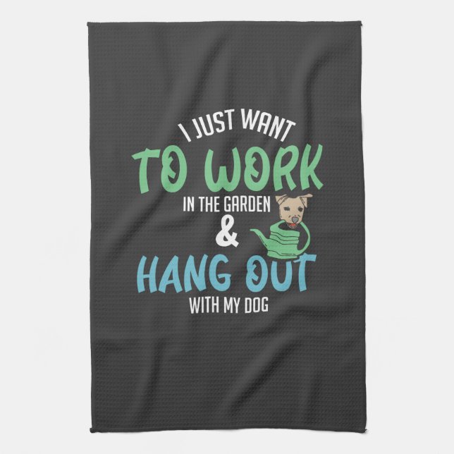 Linge De Cuisine Drôle Jardinage - Jardinage Et Chien (Vertical)