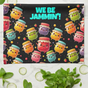 Linge De Cuisine Drôle Joyful Jumping Jarres de Jubilant Jam