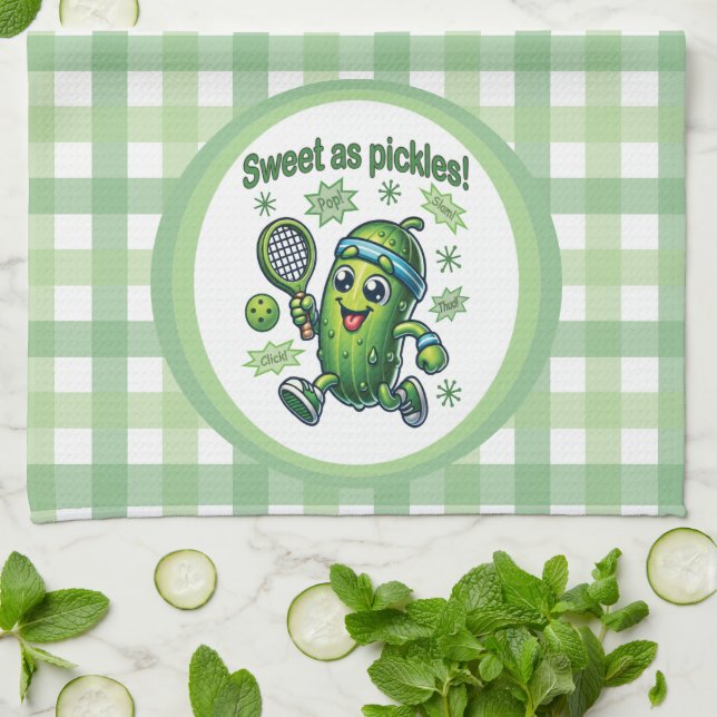 Linge De Cuisine Drôle Mignon Sucré comme des Pickles Pickleball (Plié)