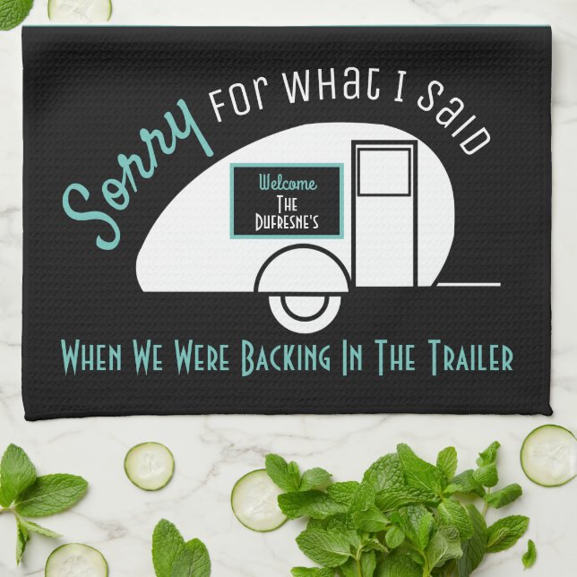 Linge De Cuisine Drôle Personnalisé "Désolé Quand Nous Étions..." C (Plié)