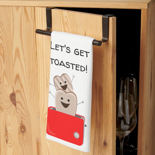 Linge De Cuisine Drôle Toast Design (Pliage en tiers)