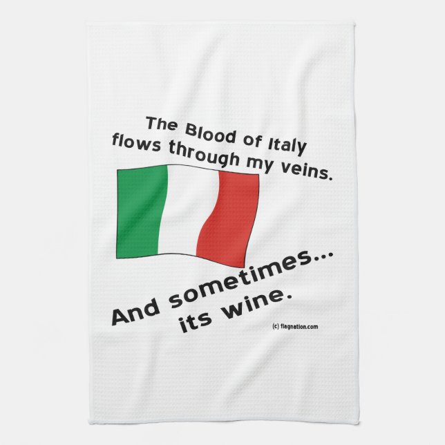 Linge De Cuisine Du sang italien coule dans mes veines parfois c'es (Vertical)
