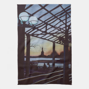 Linge De Cuisine Dusk au lieu de naissance de Freedom, Ellis Island