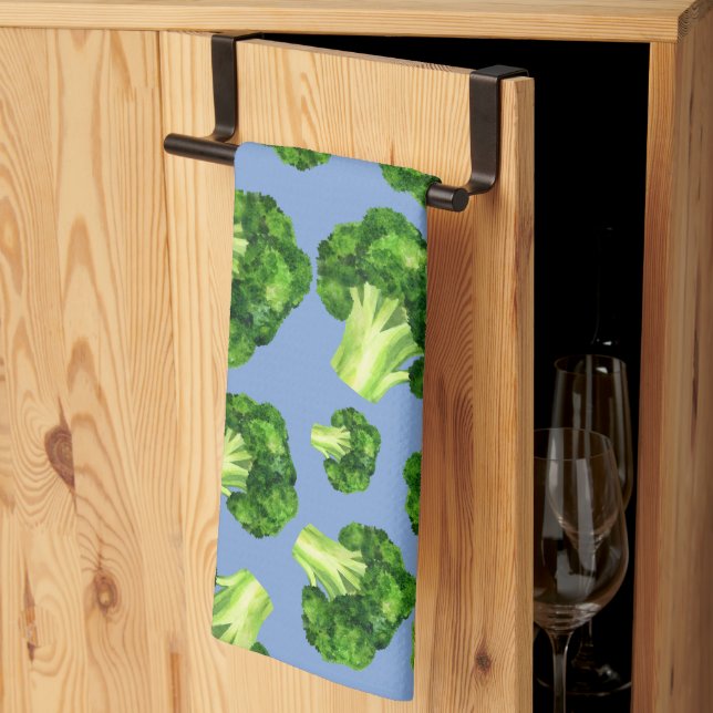 Linge De Cuisine Dusty Blue & Broccoli (Pliage en tiers)