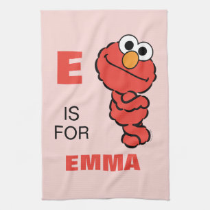 Linge De Cuisine E est pour Elmo   Ajouter Votre Nom
