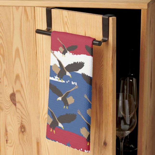 Linge De Cuisine Eagle Bird USA Patriotic American Flag (Pliage en tiers)