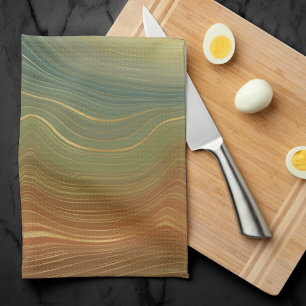 Linge De Cuisine Earthy Retro Strata Agate de ton neutre Vintage