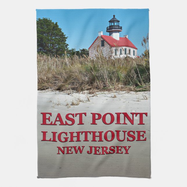 Linge De Cuisine East Point Lighthouse, New Jersey Tea Towel (Vertical)