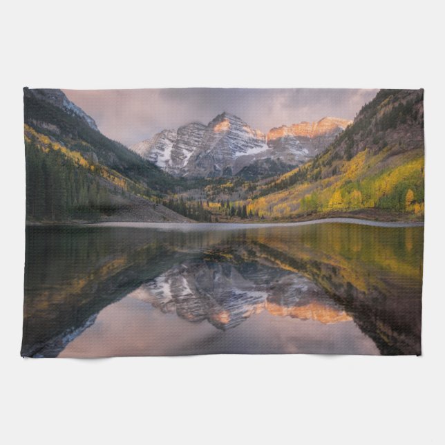 Linge De Cuisine Eau | Maroon Bells Colorado (Horizontal)