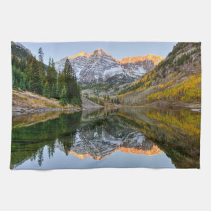 Linge De Cuisine Eau   Maroon Bells Lake Aspen Trees