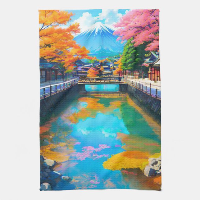 Linge De Cuisine Eaux Tranquilles : Le reflet du Mt. Fuji (Vertical)