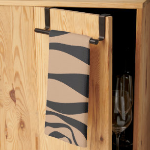 Linge De Cuisine Ebb et flux 4 en tan et noir