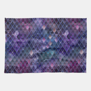 Linge De Cuisine Écaille de dragon ombrée violette scintillante et 