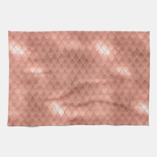 Linge De Cuisine Écales de dragon pailletées or rose scintillant