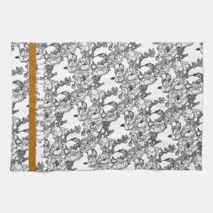 Linge De Cuisine Échelle de gris de branche rose personnalisée