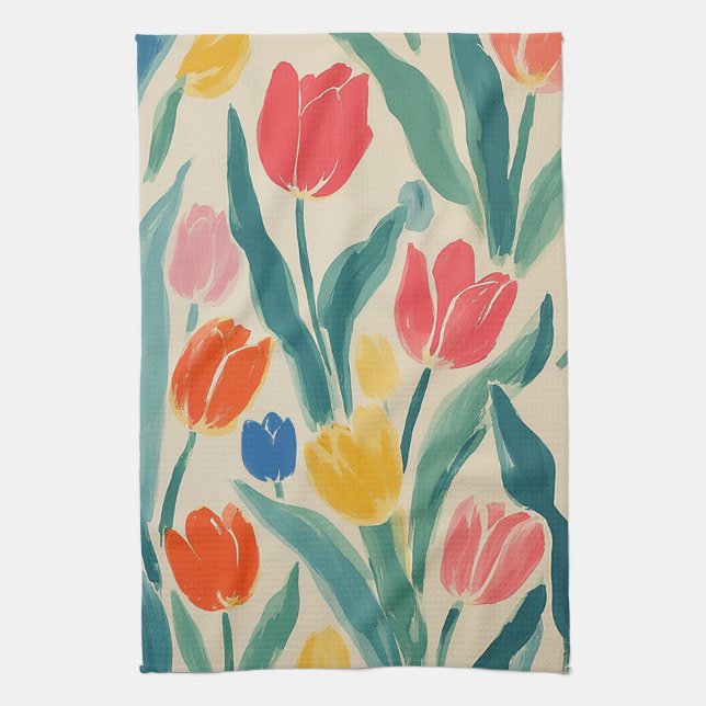 Linge De Cuisine Éclat de Printemps des Tulipes (Vertical)