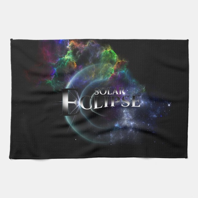 Linge De Cuisine Éclipse solaire Espace Art Fractal (Horizontal)