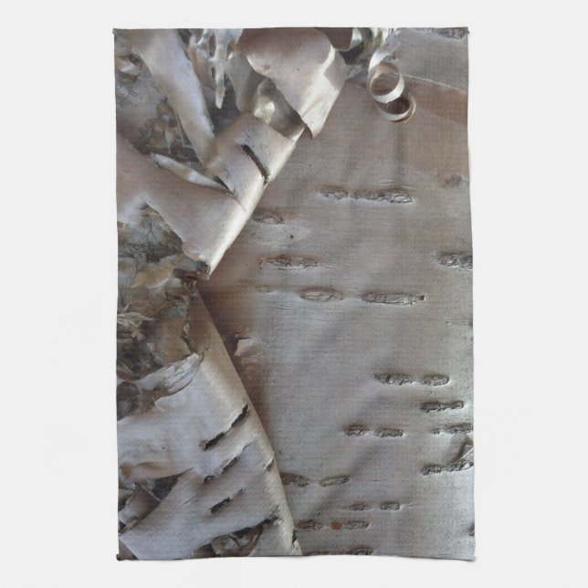 Linge De Cuisine Écorce de bouleau frisé Arbre rustique (Vertical)
