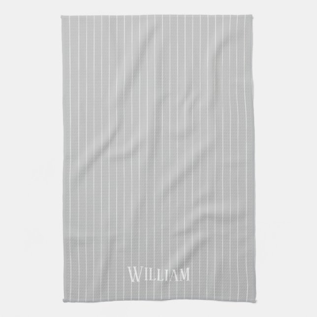 Linge De Cuisine Écrans gris clair personnalisés (Vertical)