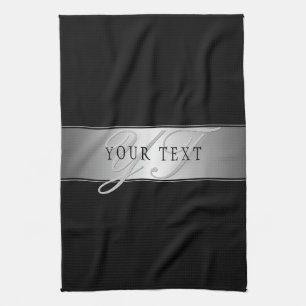Linge De Cuisine Écriture de monogramme élégante et modifiable No