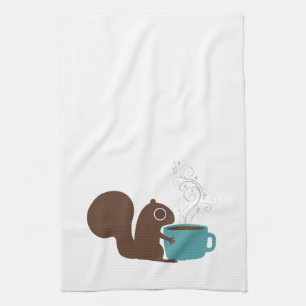 Linge De Cuisine Écureuil amoureux du café Amuseur d'animaux drôl