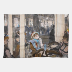 Linge De Cuisine Edgar Degas - Femmes sur une terrasse de café en s
