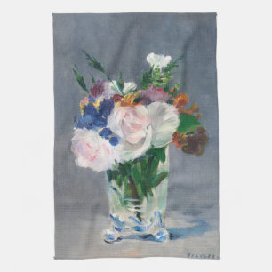 Linge De Cuisine Edouard Manet - Fleurs dans un Vase de Cristal
