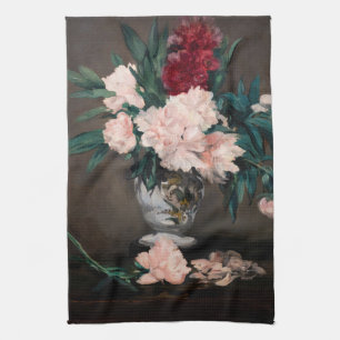 Linge De Cuisine Edouard Manet - Vase de pivoines sur petit piedouc