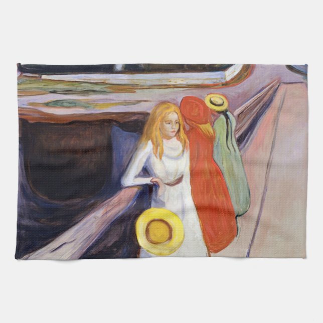 Linge De Cuisine Edvard Munch - Les filles sur le pont 1901 (Horizontal)