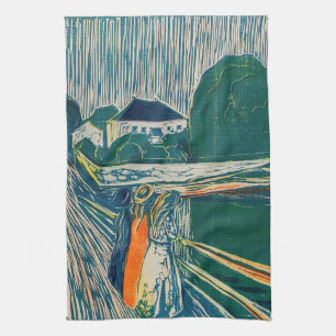 Linge De Cuisine Edvard Munch - Les filles sur le pont, Lithographe