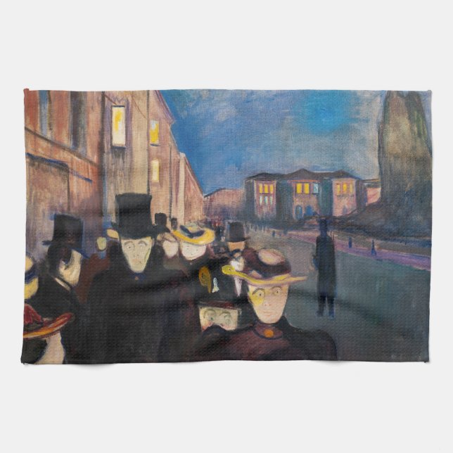 Linge De Cuisine Edvard Munch - Soirée sur Karl Johan Street (Horizontal)