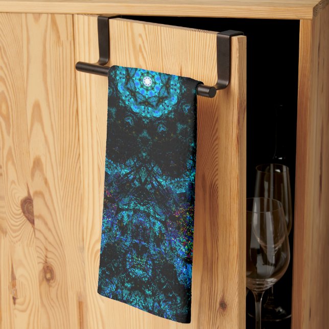 Linge De Cuisine Effet Aqua Kaleidoscope, (Pliage en tiers)