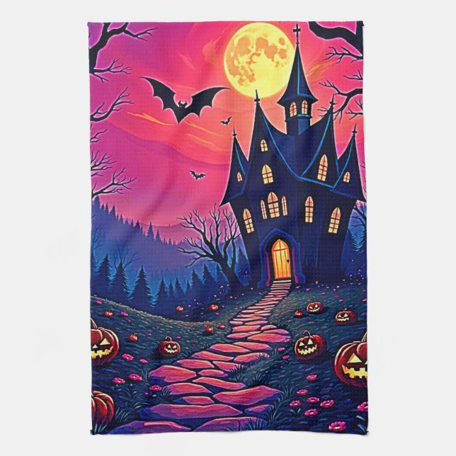 Linge De Cuisine Éffrayant Halloween Haunted Mansion Art (Vertical)