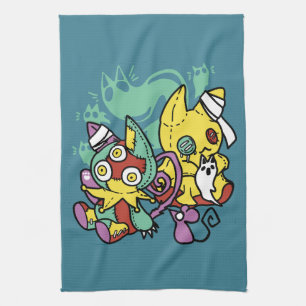 Linge De Cuisine Effroyablement Mignon Chat Monstrueux Halloween