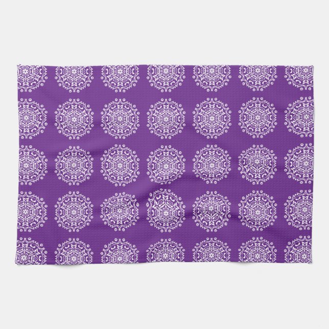 Linge De Cuisine Eggplant Mandala (Horizontal)