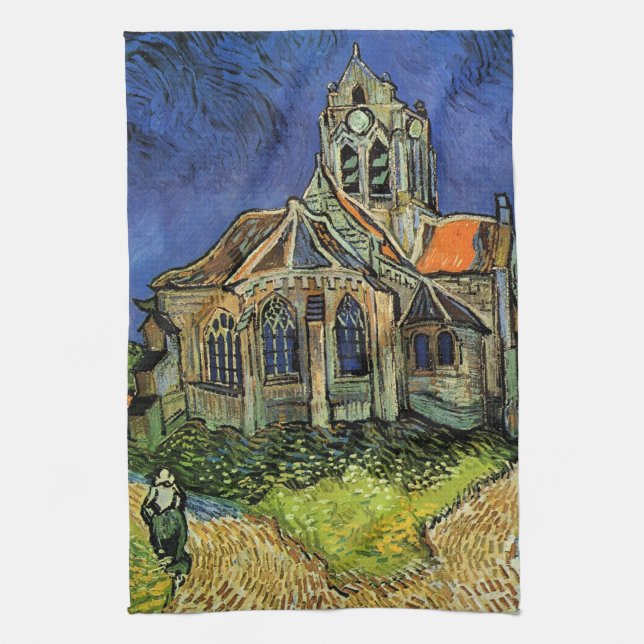 Linge De Cuisine Eglise à Auvers-sur-Oise par Vincent van Gogh (Vertical)