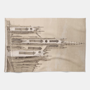 Linge De Cuisine Église Saint-Nicolas de New York croquis vintage