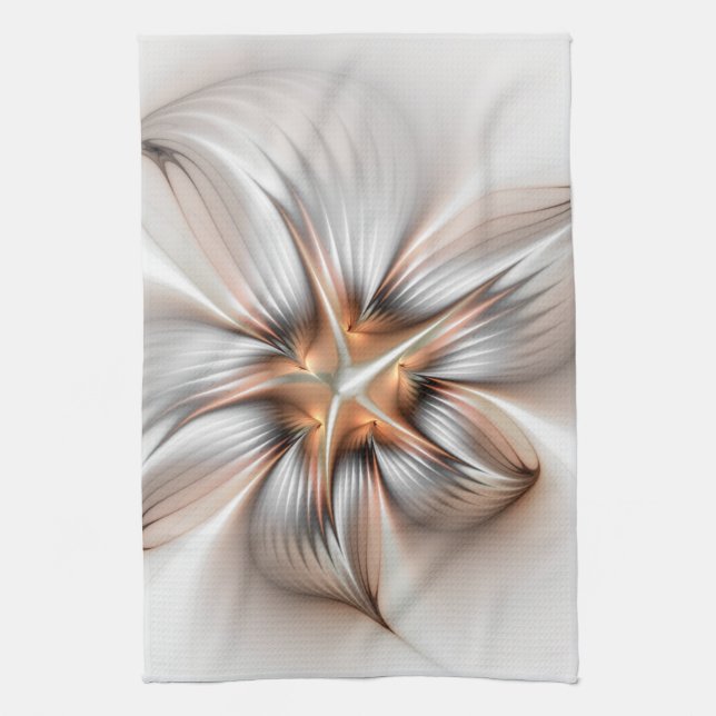 Linge De Cuisine Élégance florale Art Abstrait fractal moderne (Vertical)