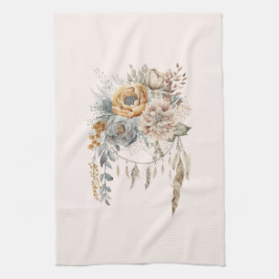 Linge De Cuisine Elégant bouquet de fleurs avec Dreamcatcher