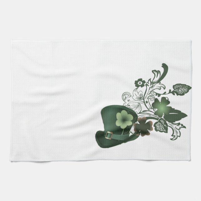 Linge De Cuisine Élégant Casquette Shamrock (Horizontal)
