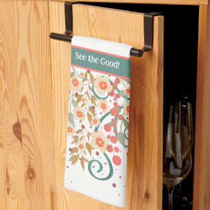 Linge De Cuisine Élégant Chic Joli Floral Personnalisé Citation Élé