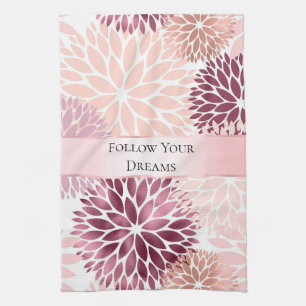 Linge De Cuisine Élégant Chic Rose Floral Shower de Mariage