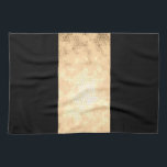 Linge De Cuisine élégant faux or clair et bandes noires<br><div class="desc">Design minimaliste,  moderne et élégant représentant une fausse bande d'or sur un arrière - plan noir.</div>