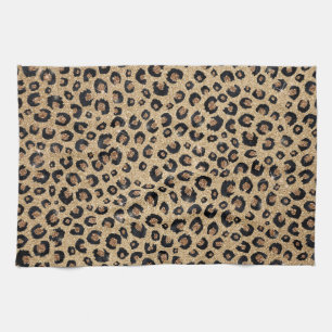 Linge De Cuisine Elegant Gold Glitter Black Leopard