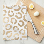 Linge De Cuisine Elegant Gold White Leopard Cheetah Animal Print<br><div class="desc">Cette poster de animal élégante et chic conviendra parfaitement à la mode chic et branchée. Il est muni d'un motif léopard de feuille d'or faux imprimé à la main sur un simple arrière - plan blanc. Qui peut être modifié en cliquant sur les options de personnaliser. C'est un design safari...</div>