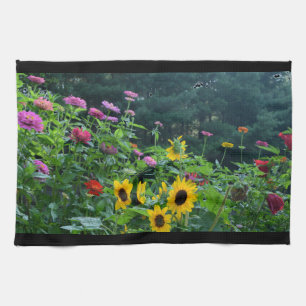 Linge De Cuisine Elégant jardin fleuri tournesol zinnia mums
