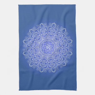 Linge De Cuisine Elégant Mandala bleu avec OM