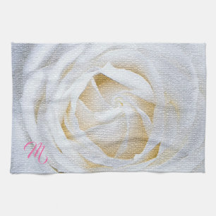 Linge De Cuisine Élégant Monogramme Floral