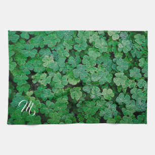 Linge De Cuisine Élégant Monogramme Floral